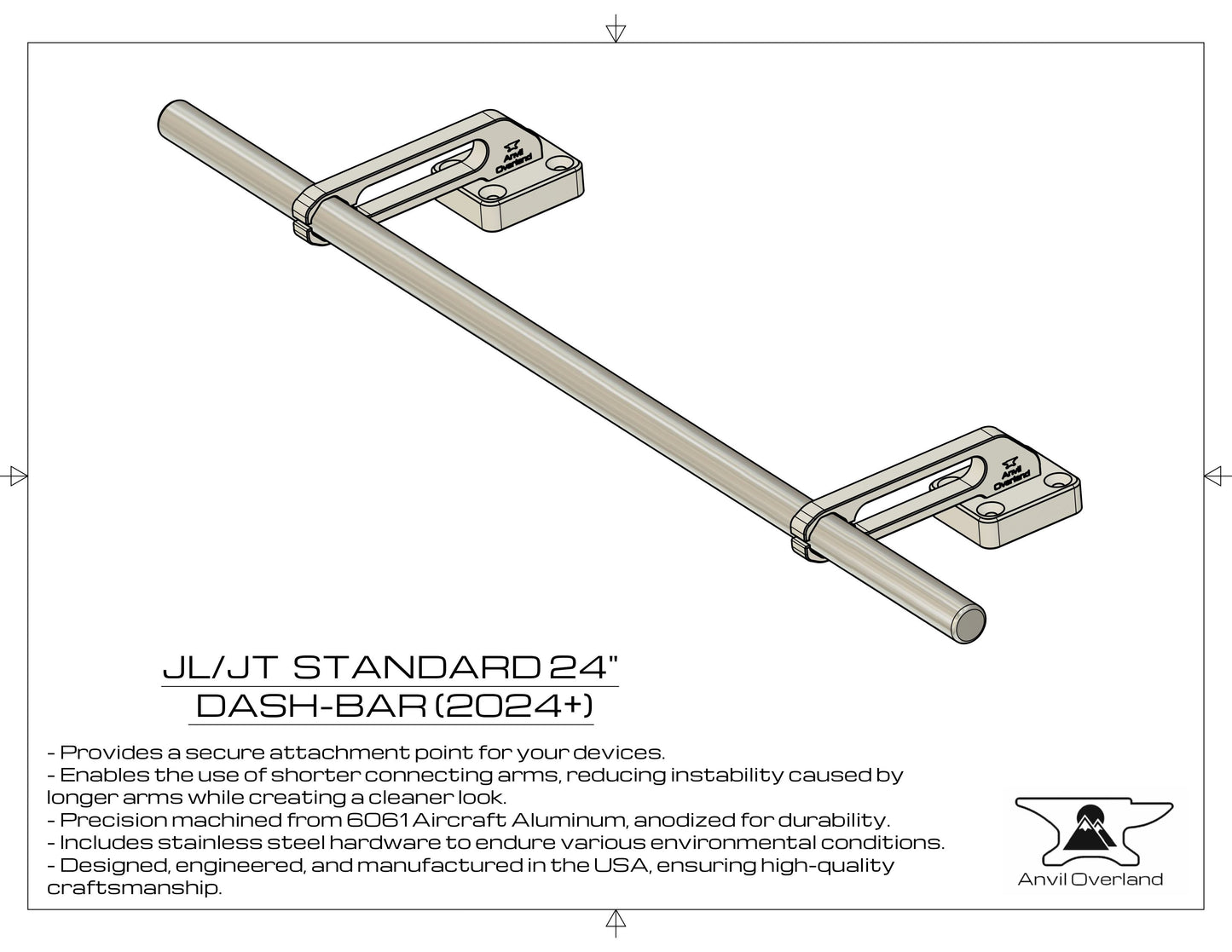 JL/JT 24" Dash-Bar (2024+)